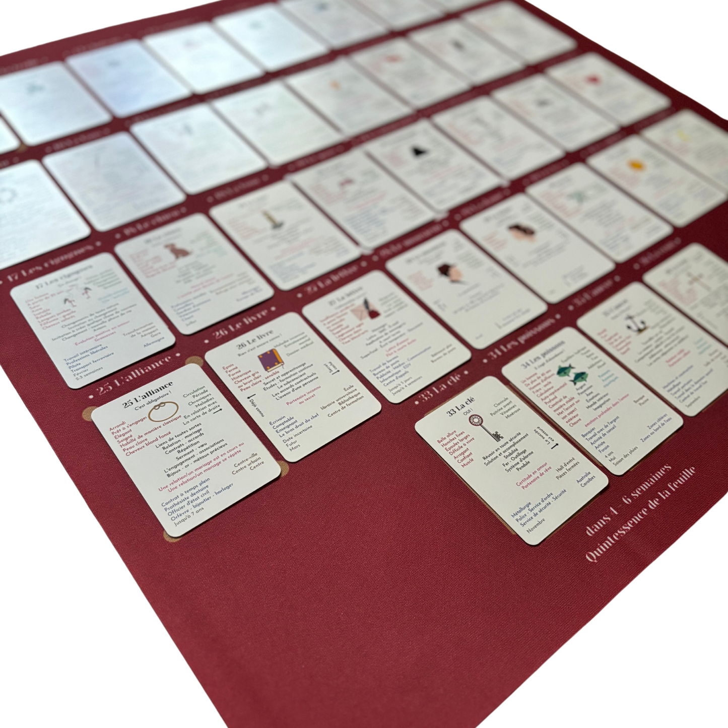 Jeu de cartes d'apprentissage Lenormand 8x4+4 un cours Lenormand pour débutants et avancés