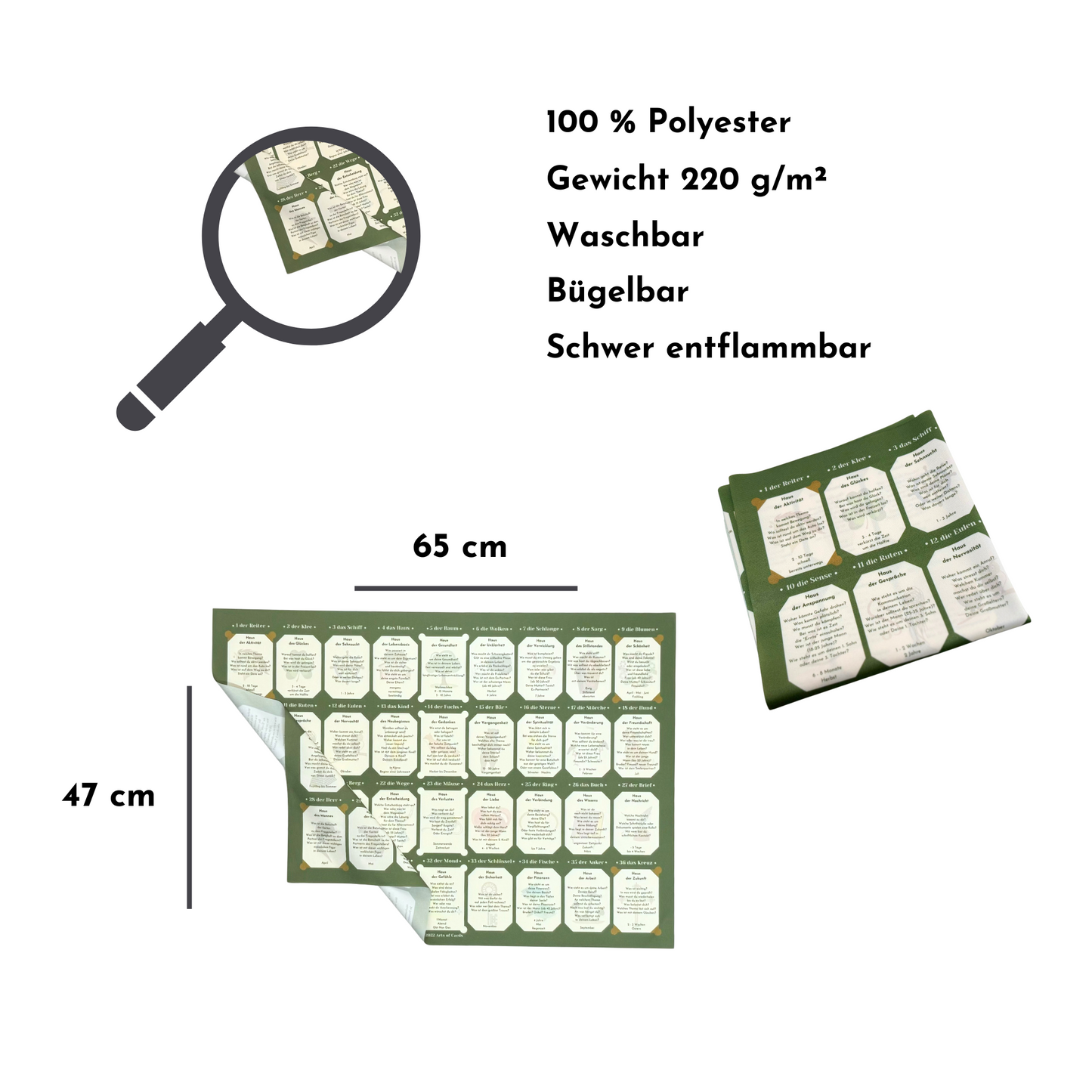 Große Tafel platzsparend Tuch