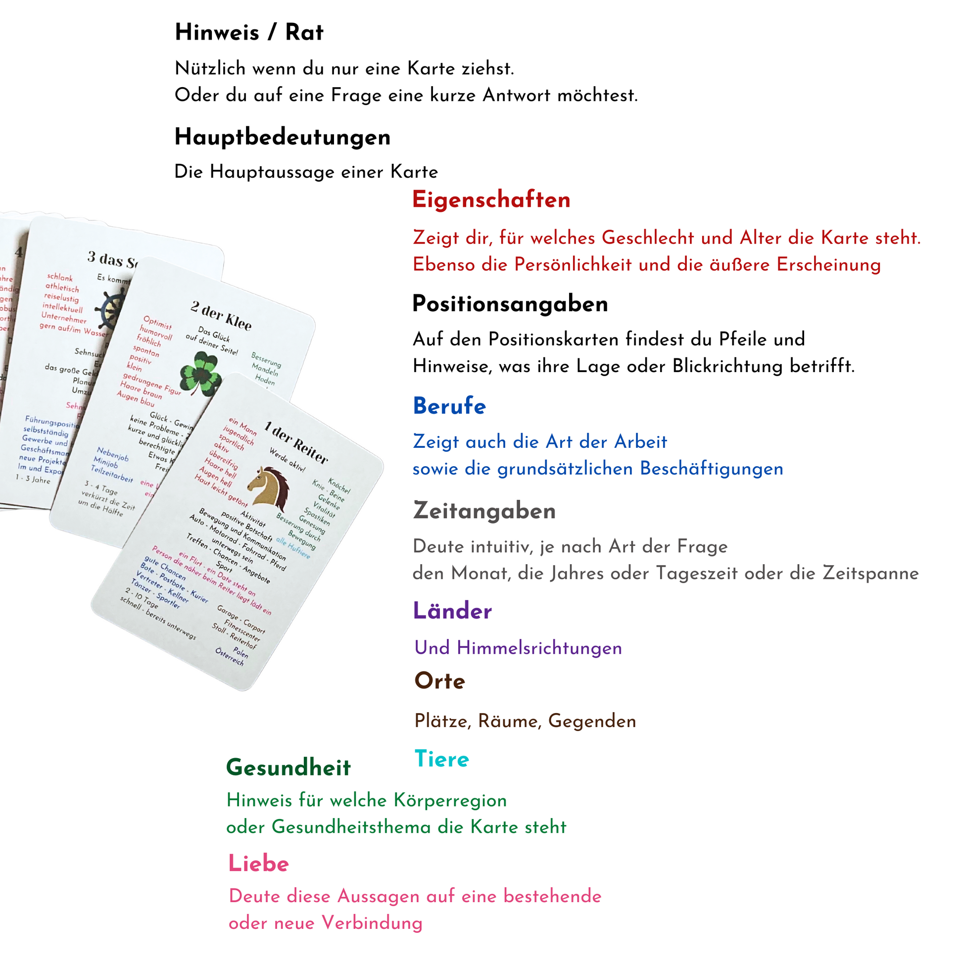 Bedeutungen der Lenormandkarten