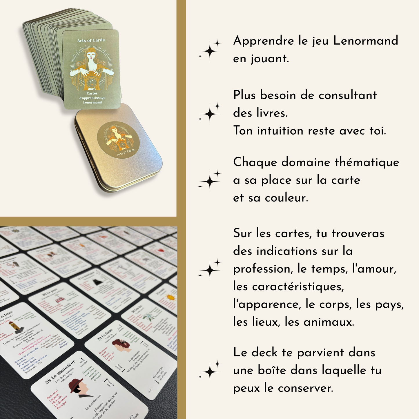 cartes Lenormand apprentissage