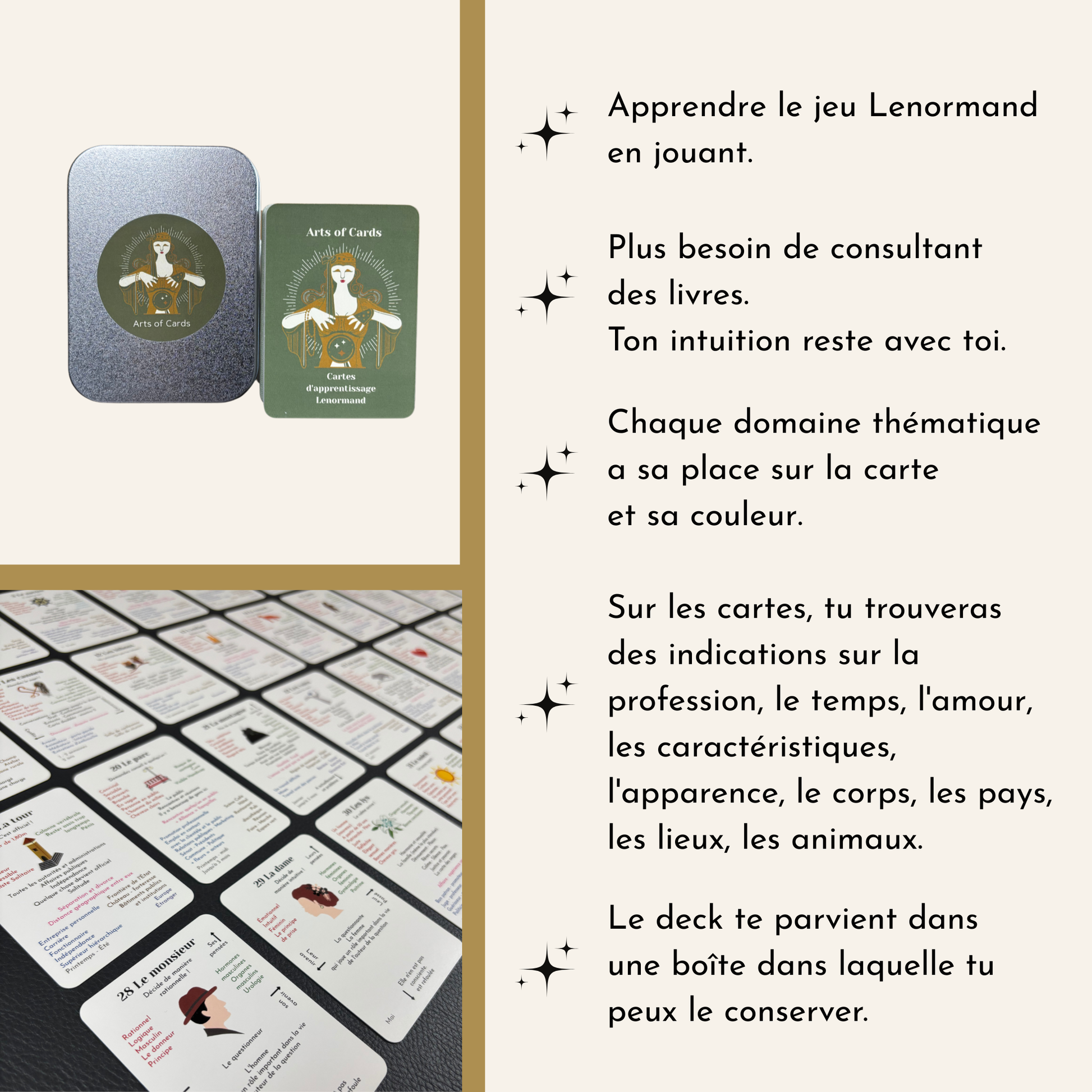 cartes Lenormand apprentissage