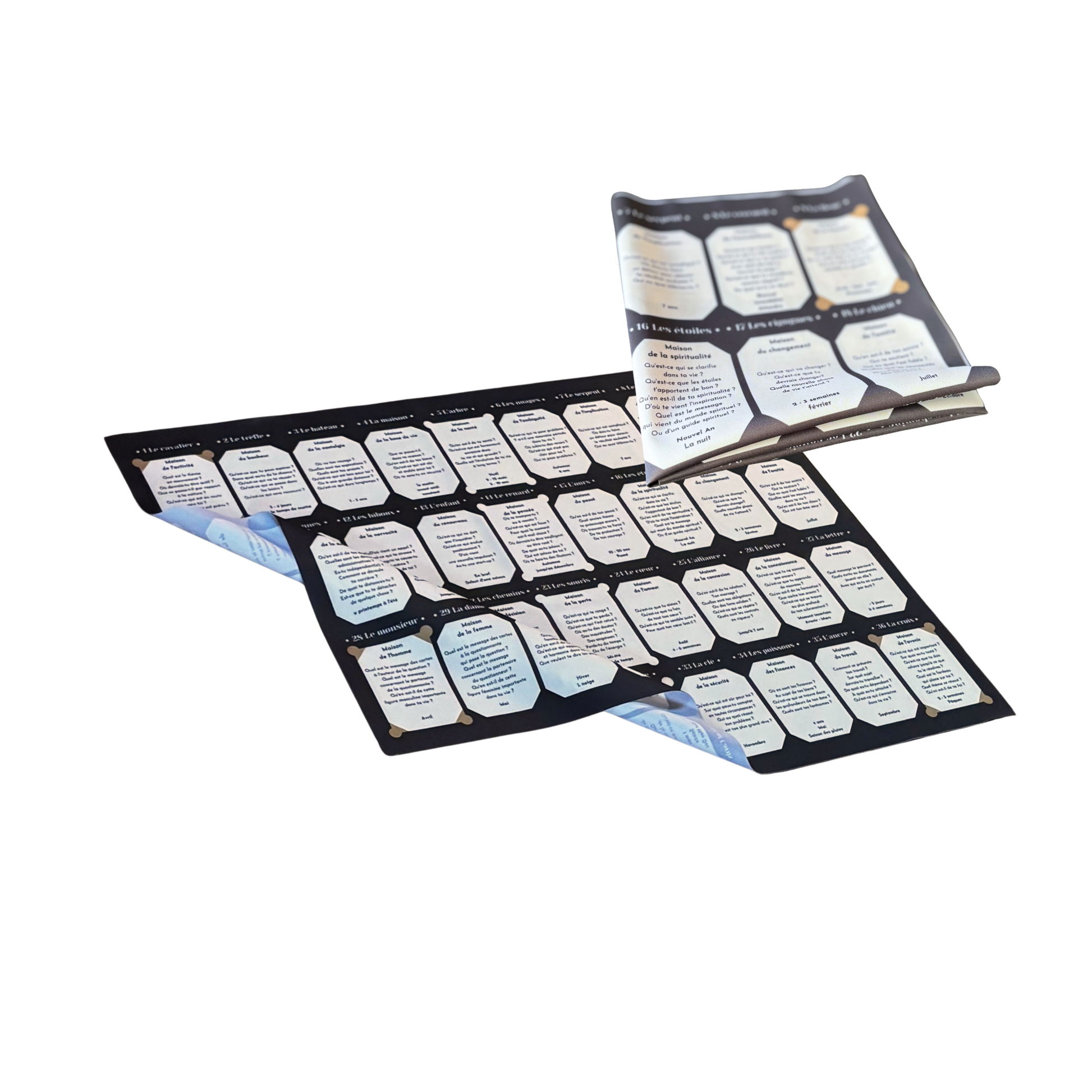 tapis pratique pour tirage de cartes Lenormand