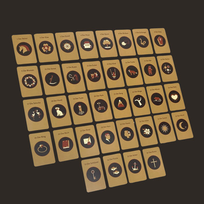 Lenormand Deck minimalist Lenormand cards with pictograms without words Arts of Cards