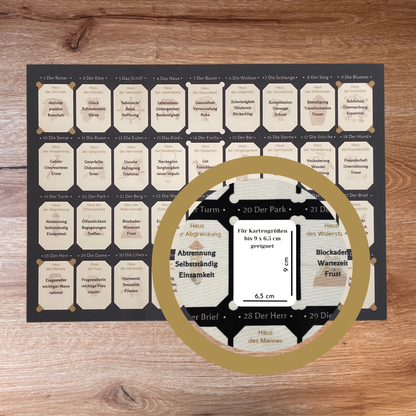 Lenormand Legetuch 9x4 Häusertafel für das Grand Tableau