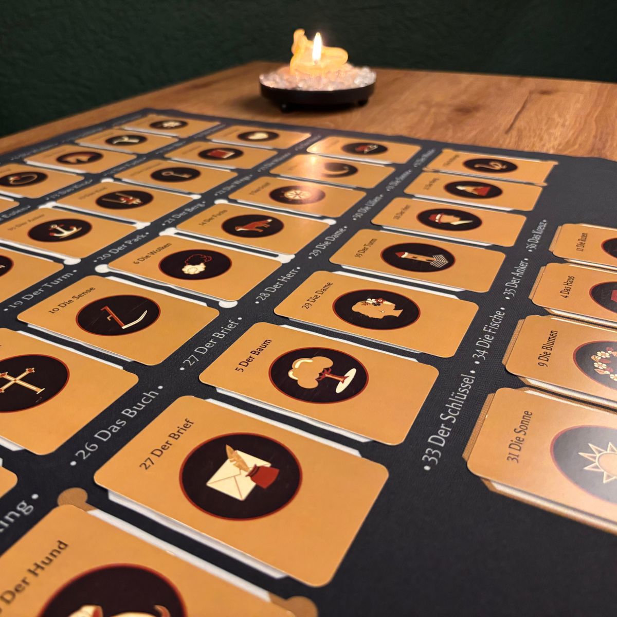 Lenormand Set 8x4 intuitive Häusertafel und Lenormanddeck