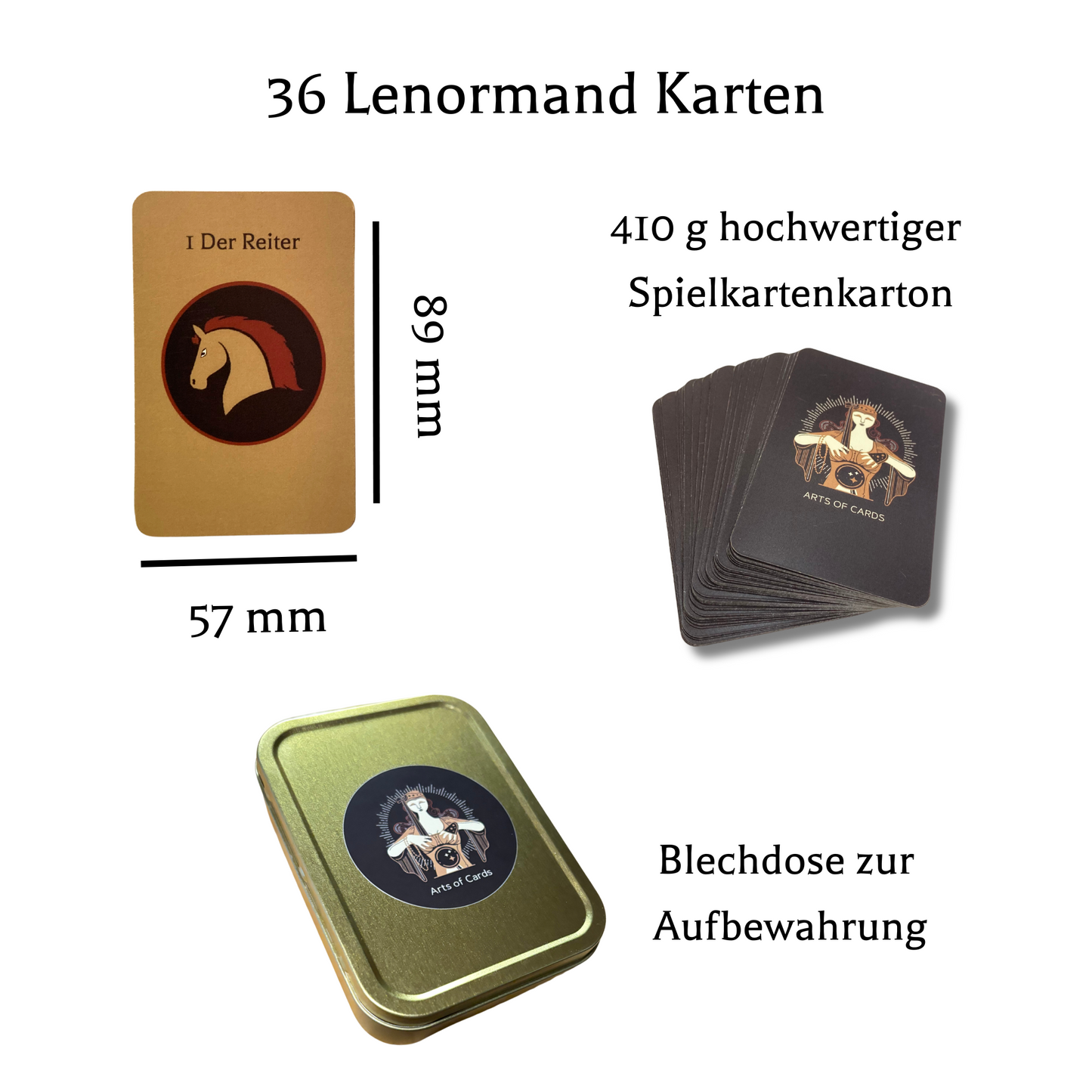 Lenormand Deck minimalist Lenormand cards with pictograms without words Arts of Cards