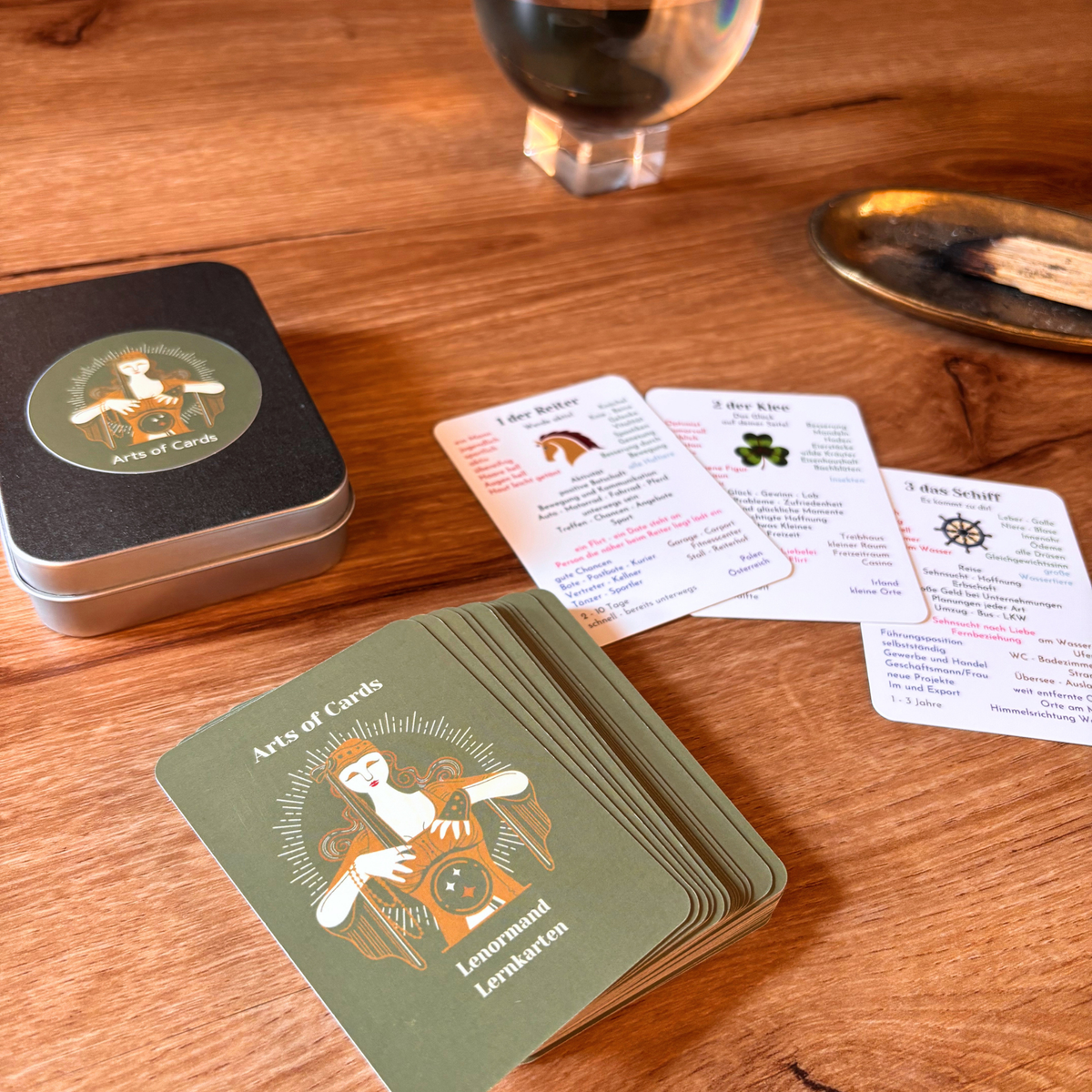 Lenormand Lernkarten Deck mit Bedeutungen