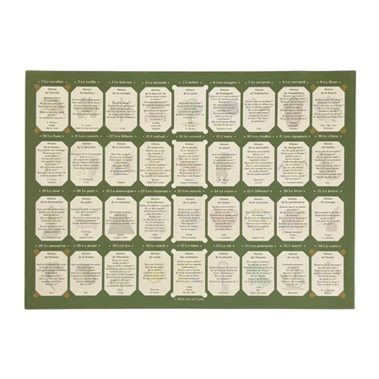 Lenormand Tableau des maisons pour apprendre 9x4