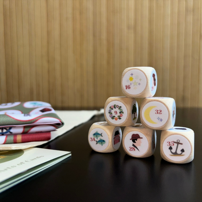 Set de dés Lenormand 6 dés d'oracle en bois avec tissu à dés et instructions