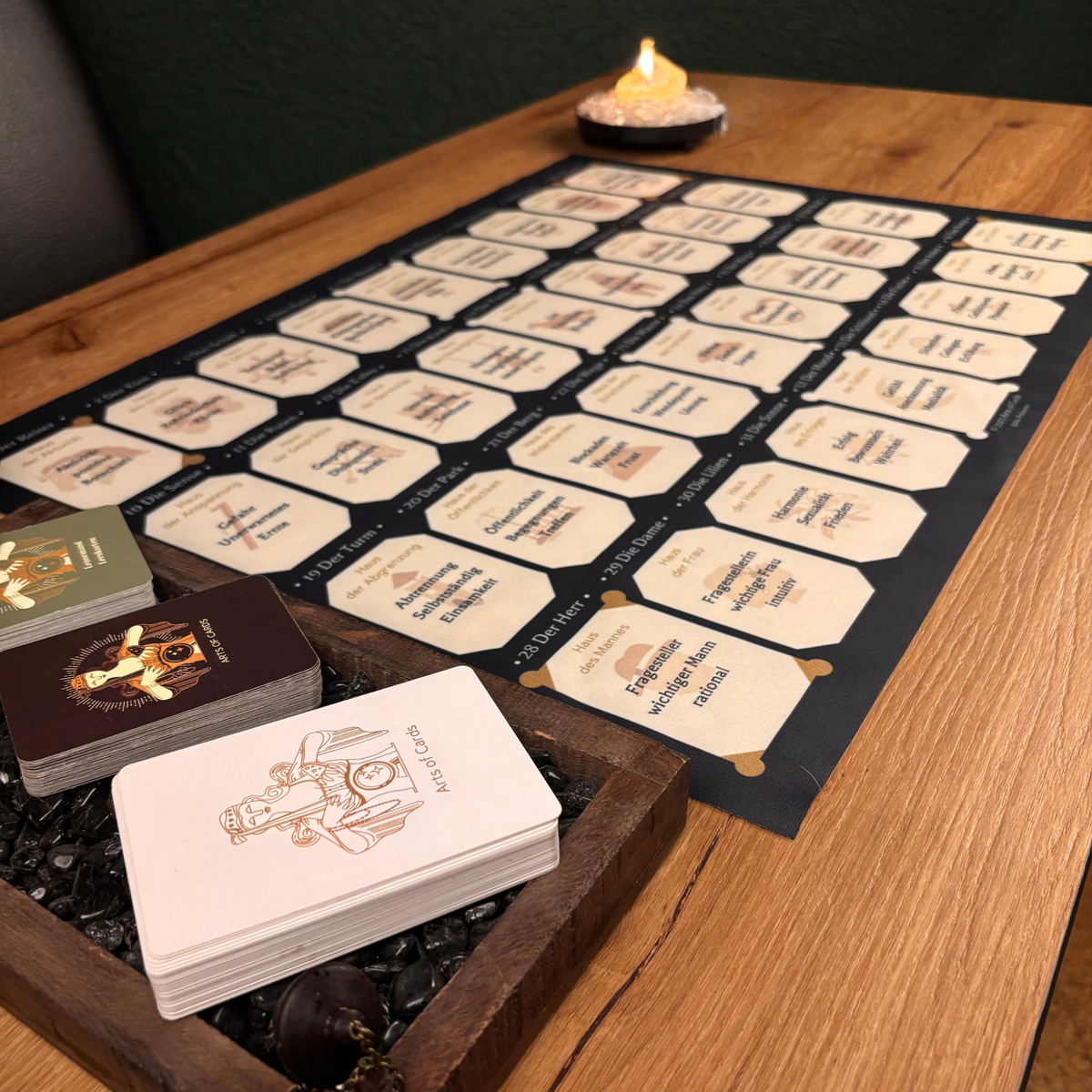 Lenormand Legetuch 9x4 Häusertafel für das Grand Tableau
