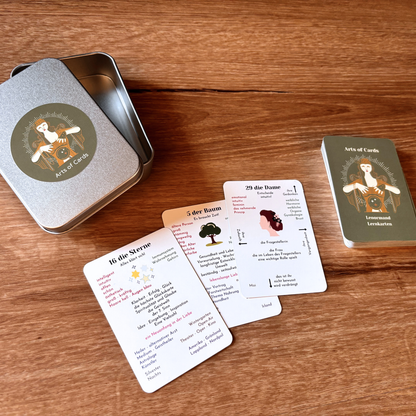 Lenormand Lernkarten Deck mit Bedeutungen