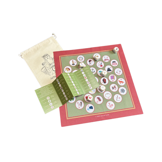 Set de dés Lenormand 6 dés d'oracle en bois avec tissu à dés et instructions