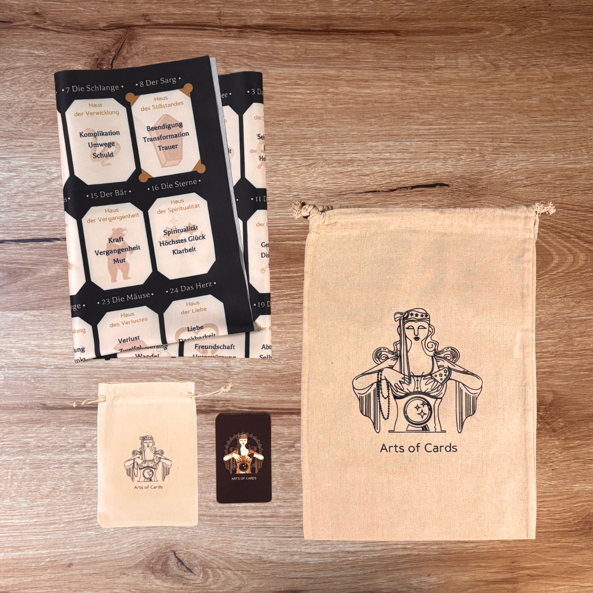 Lenormand Set 8x4 intuitive Häusertafel und Lenormanddeck