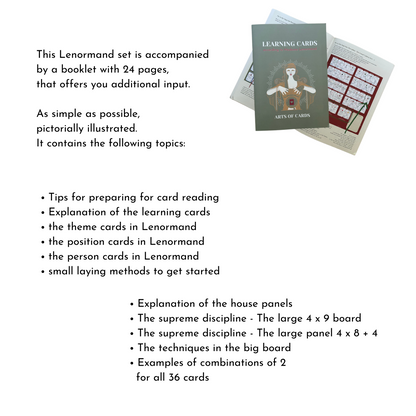 Lenormand Learning Card Set 8x4+4 a Lenormand course for beginners and advanced