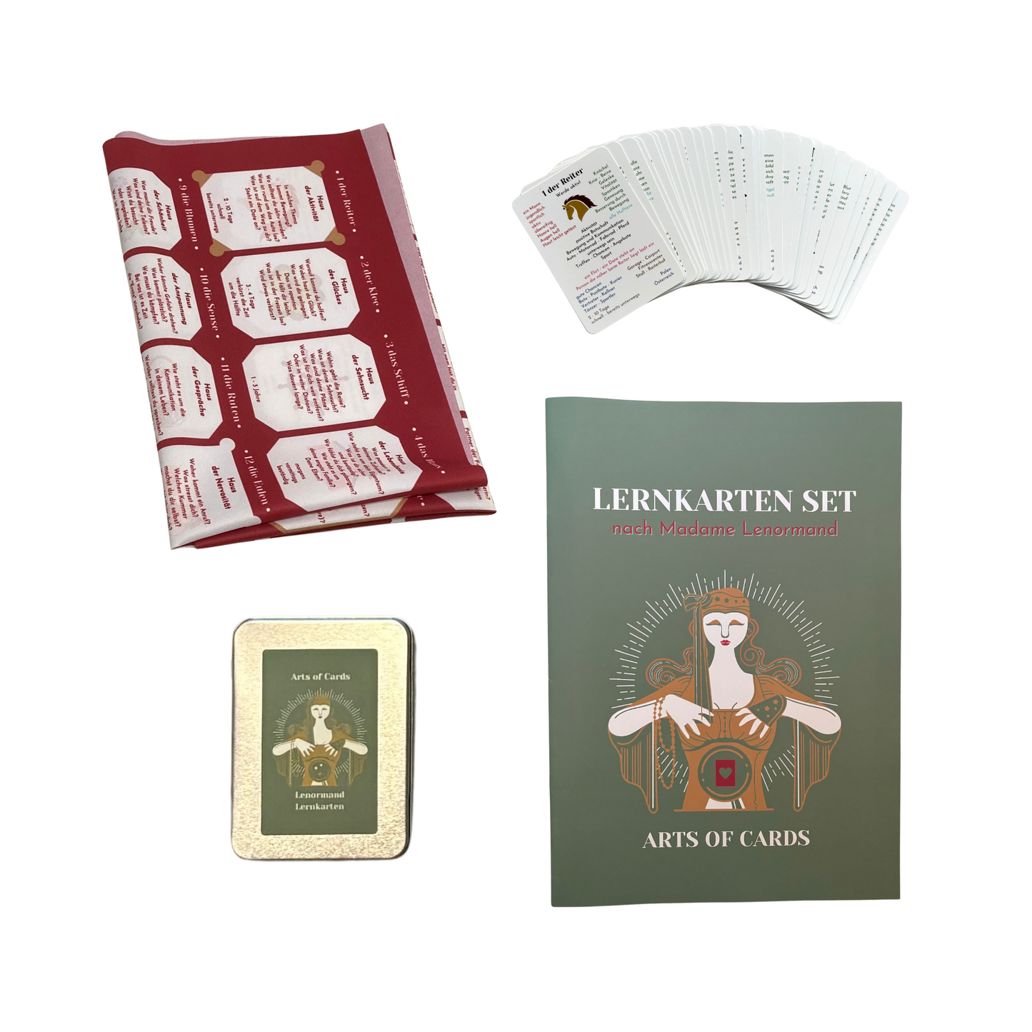 Lenormand Lernkarten Set 8x4+4 ein Lenormand Kurs für Anfänger und Fortgeschrittene