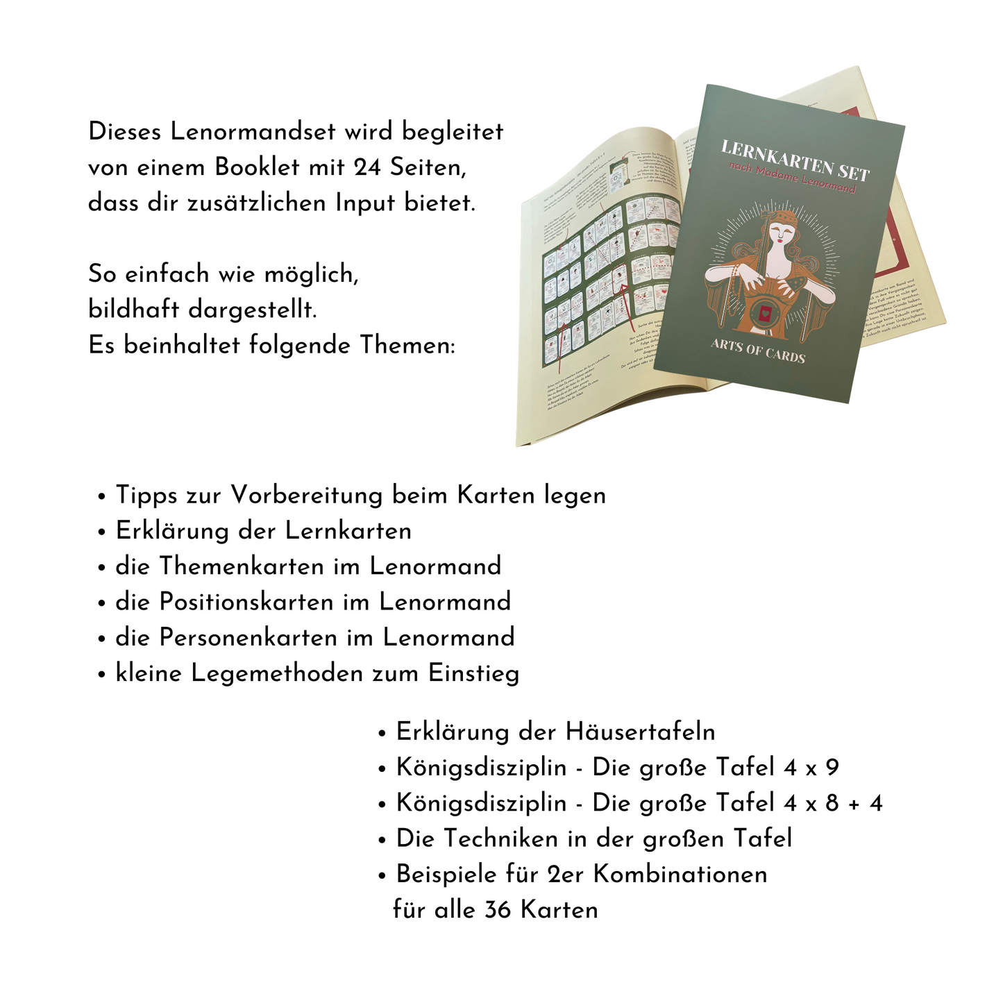 Lenormand Lernkarten Set 8x4+4 ein Lenormand Kurs für Anfänger und Fortgeschrittene