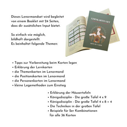 Lenormand Lernkarten Set 8x4+4 ein Lenormand Kurs für Anfänger und Fortgeschrittene