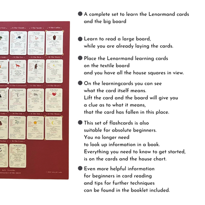 Lenormand Learning Card Set 8x4+4 a Lenormand course for beginners and advanced