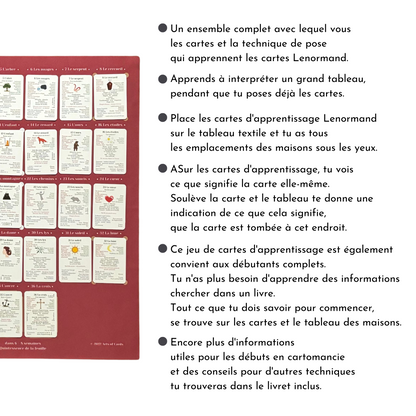 Jeu de cartes d'apprentissage Lenormand 8x4+4 un cours Lenormand pour débutants et avancés