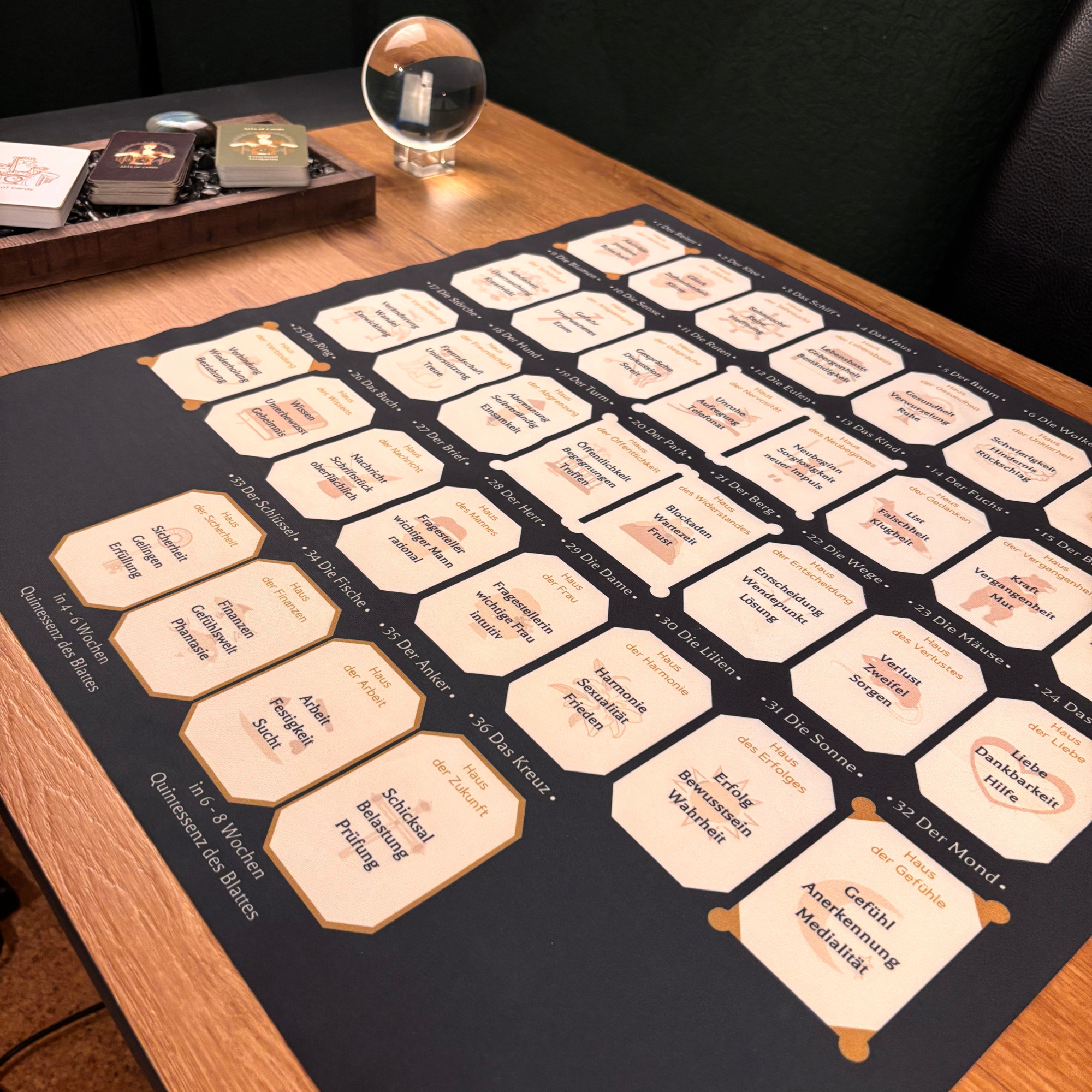 Grosse Tafel Auslegetuch Legemuster 8 in Schwarz