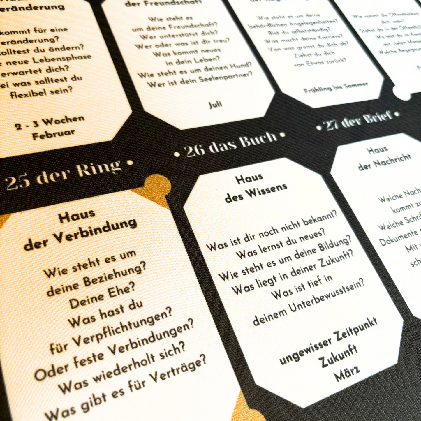 Lenormand large houses - 8x4+4 spread for large Lenormand cards to learn