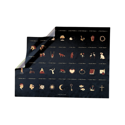 Lenormand großes Legetuch 9x4 Häusertafel Tuch für große Lenormandkarten Schwarz