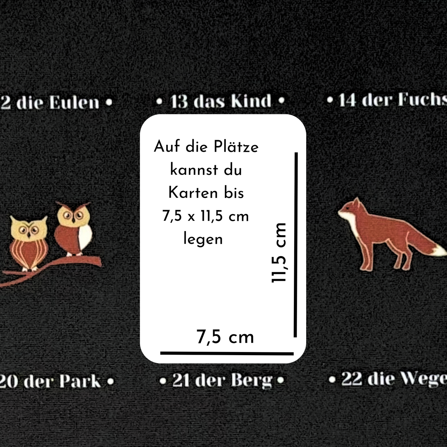 Lenormand großes Legetuch 9x4 Häusertafel Tuch für große Lenormandkarten Schwarz