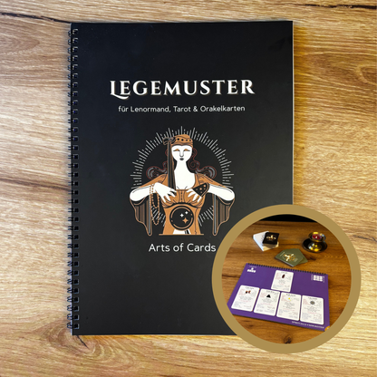 Legemuster Buch von Arts of Cards mit Spiralbindung für Lenormand, Tarot und Orakelkarten