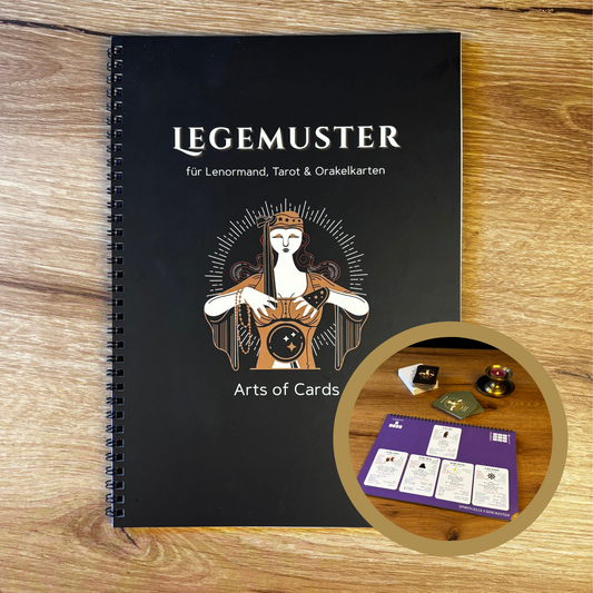 Legemuster Buch von Arts of Cards mit Spiralbindung für Lenormand, Tarot und Orakelkarten