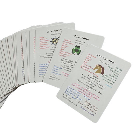 Deck de cartes d'apprentissage Lenormand avec significations