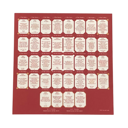 Lenormand cloth house chart for learning 4 x 8 + 4 laying template