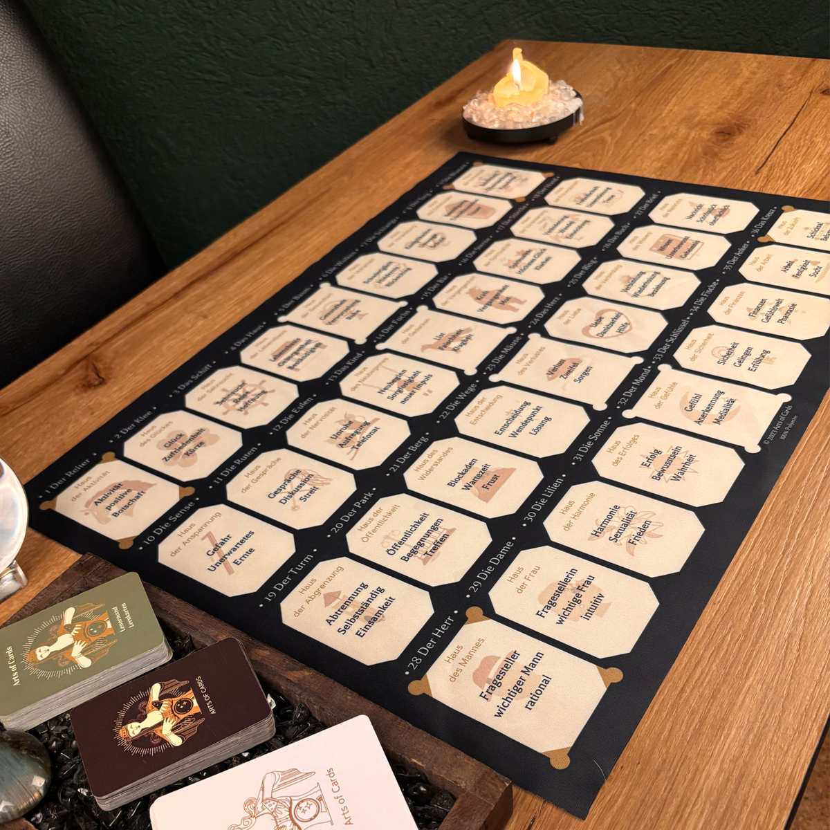 Lenormand Auslegetuch der Großen Tafel 9