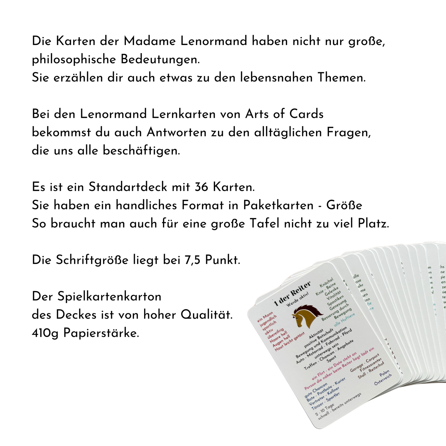 Lenormand Lernkarten Set 8x4+4 ein Lenormand Kurs für Anfänger und Fortgeschrittene