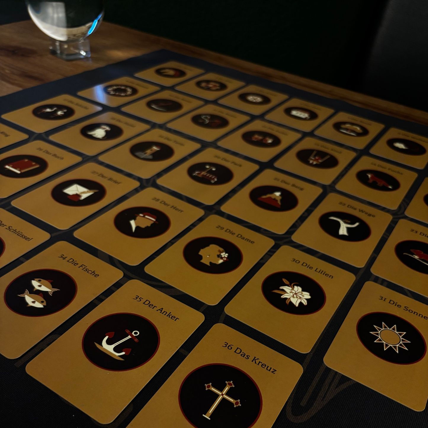 Lenormanddeck ausgelegt 
zur grossen Tafel