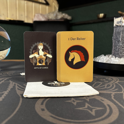 Minimalistisches Lenormand Deck von Arts of Cards mit Baumwollbeutel zur Aufbewahrung