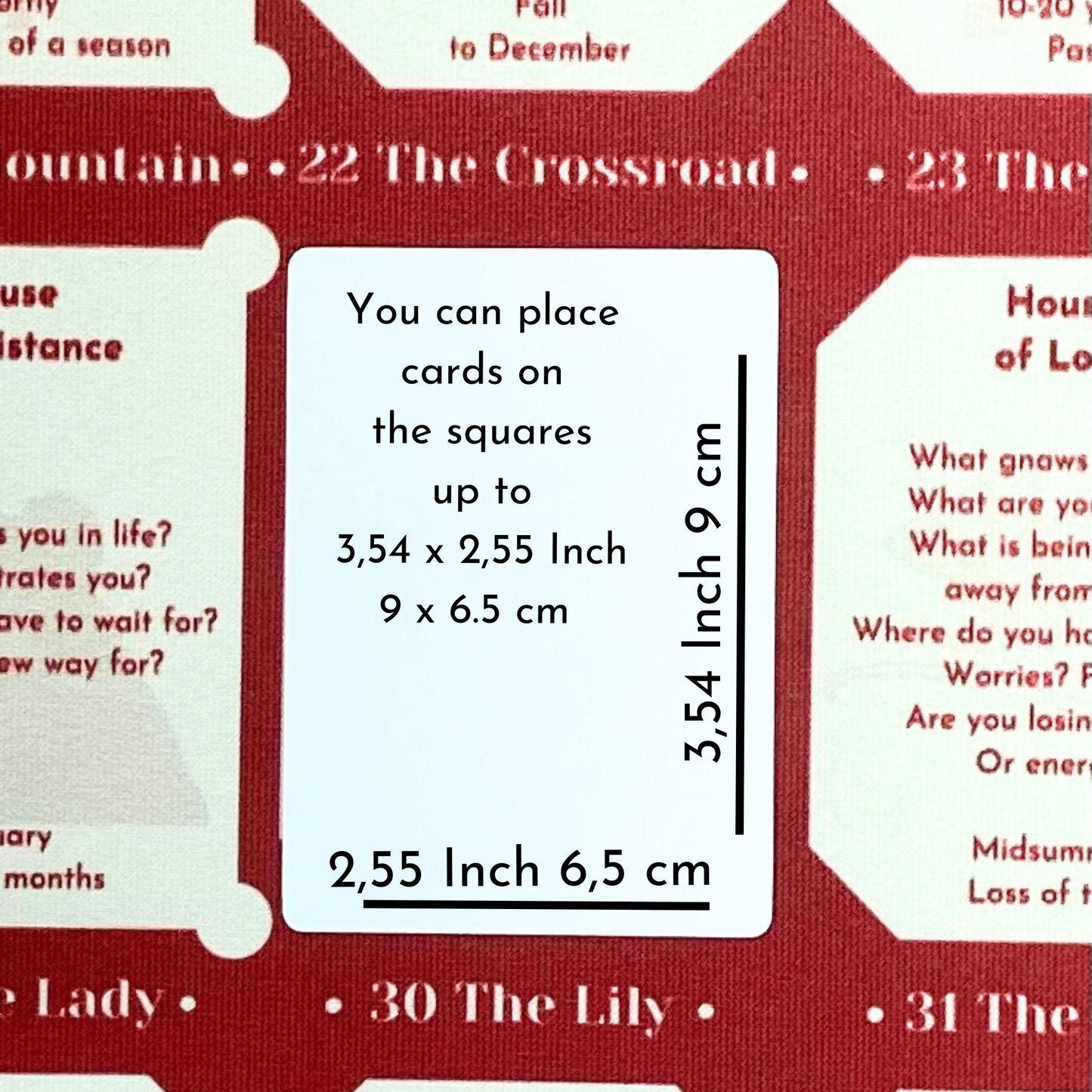 Lenormand cloth house chart for learning 4 x 8 + 4 laying template