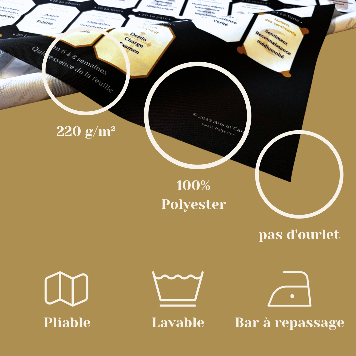 tapis de tirage cartes Foulard Chiffon